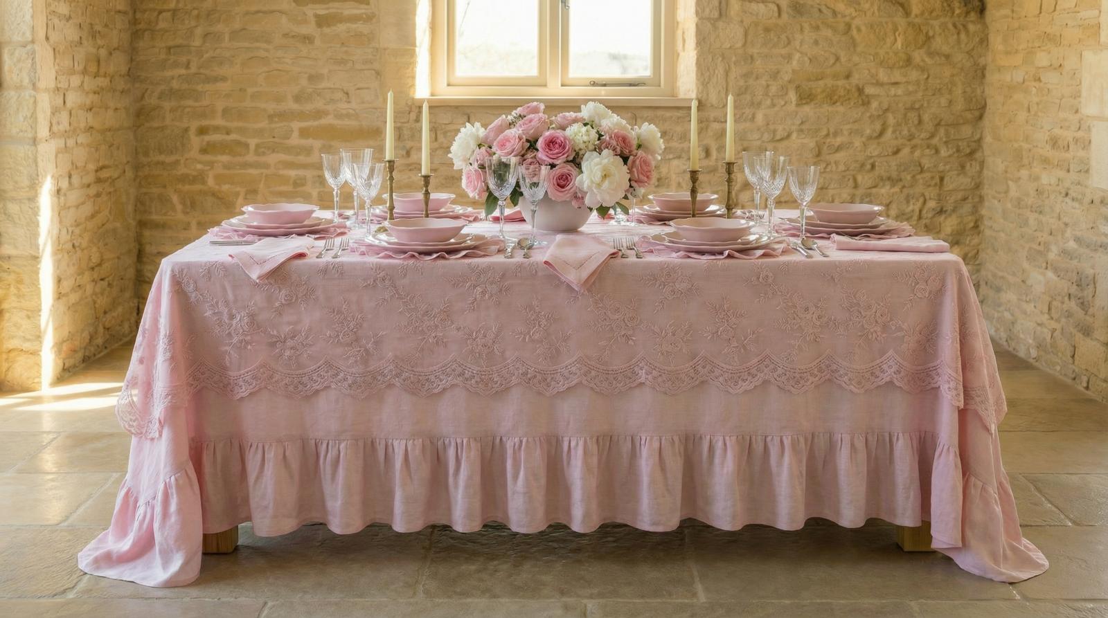 The Voluminous Frill Linen Tablecloth