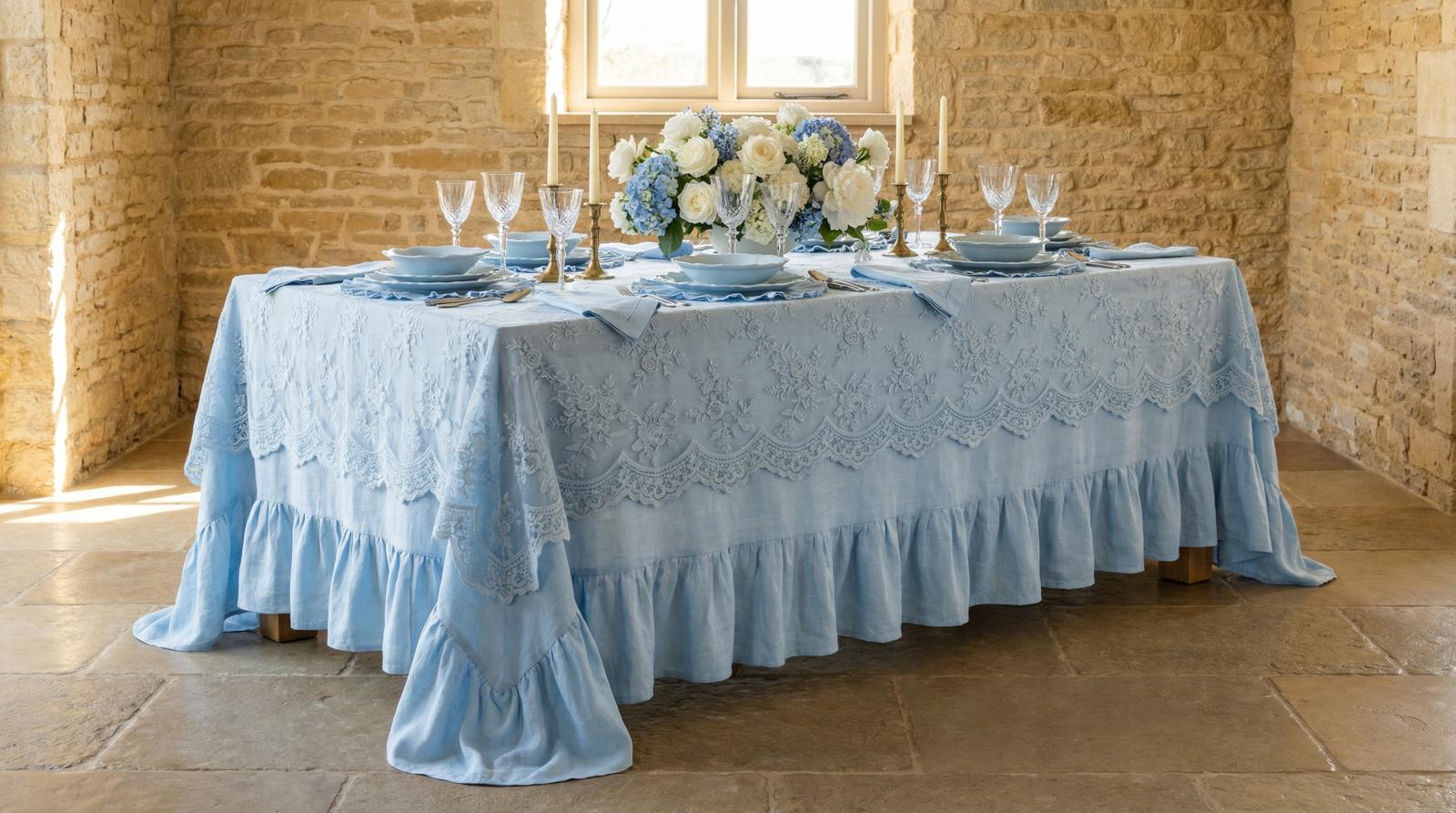 The Voluminous Frill Linen Tablecloth