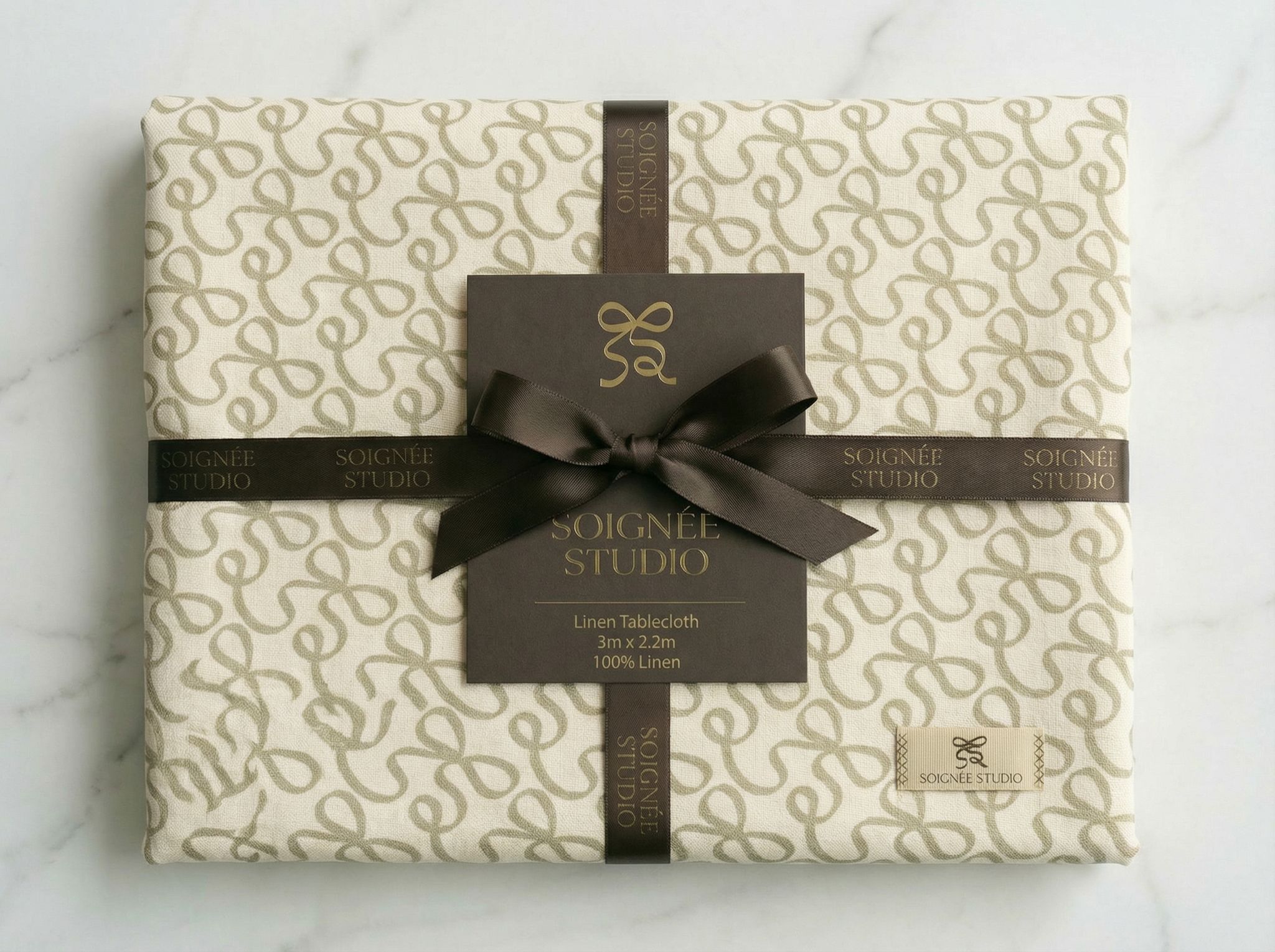 The Signature Bow Print Linen Tablecloth