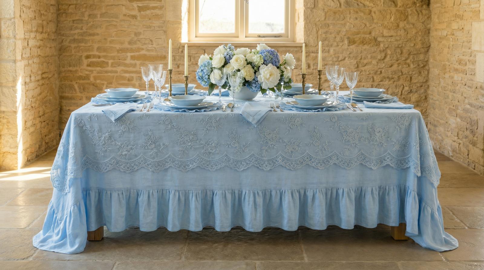 The Voluminous Frill Linen Tablecloth
